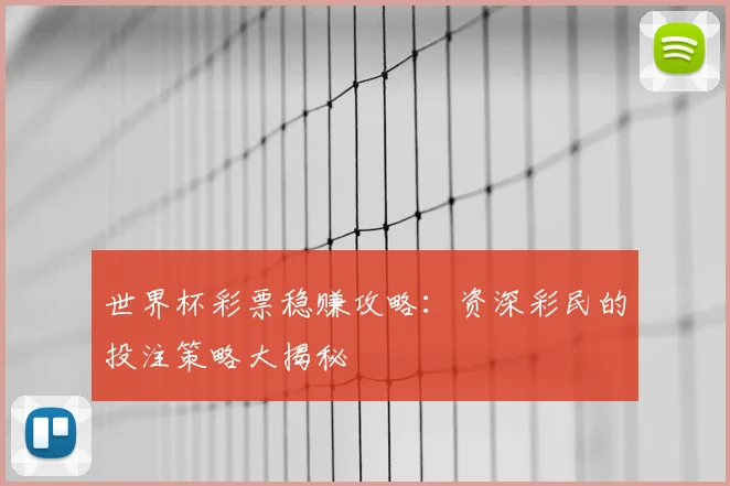世界杯彩票稳赚攻略：资深彩民的投注策略大揭秘